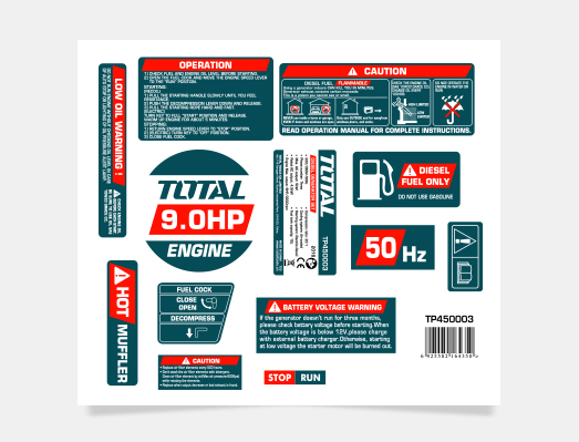 綠色發(fā)電機(jī)組套標(biāo)標(biāo)簽
